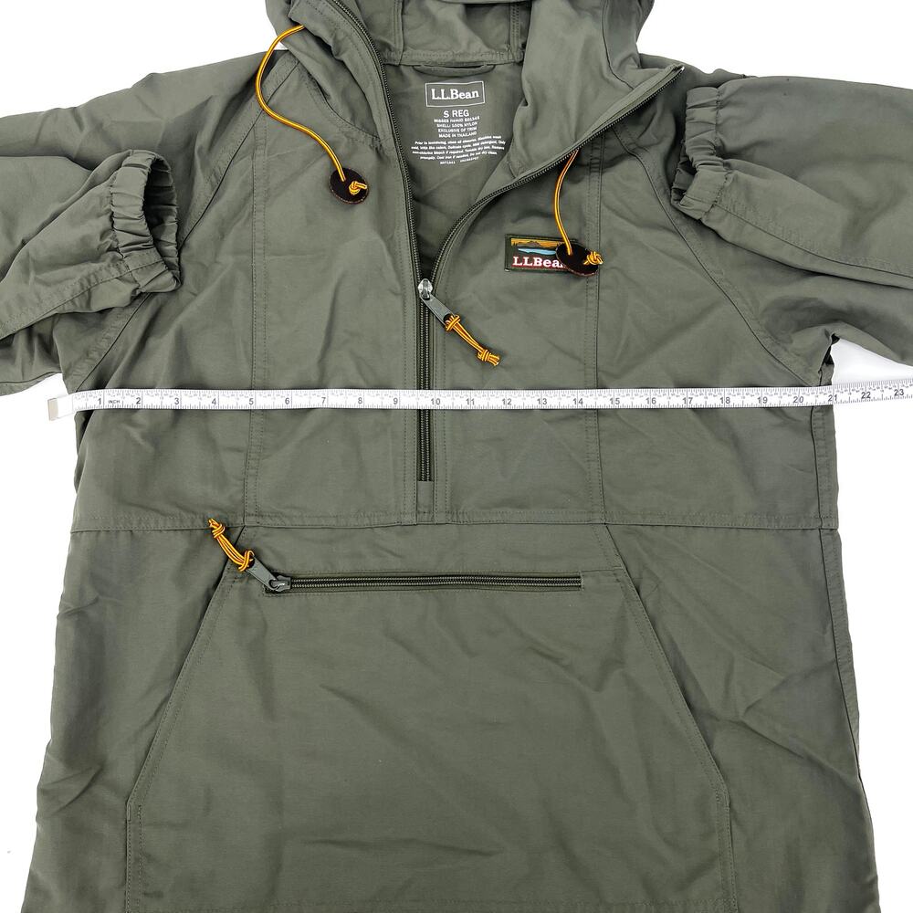 L. L. Bean Womens Army Green Hooded Pullover Half Zip Anorak Jacket S Preowned - Picture 4 of 7